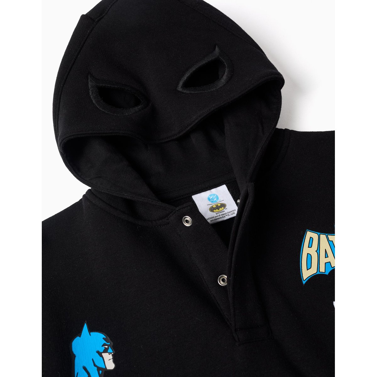 Sweat en coton peigné à capuche avec imprimé Batman noir, ZIPPY