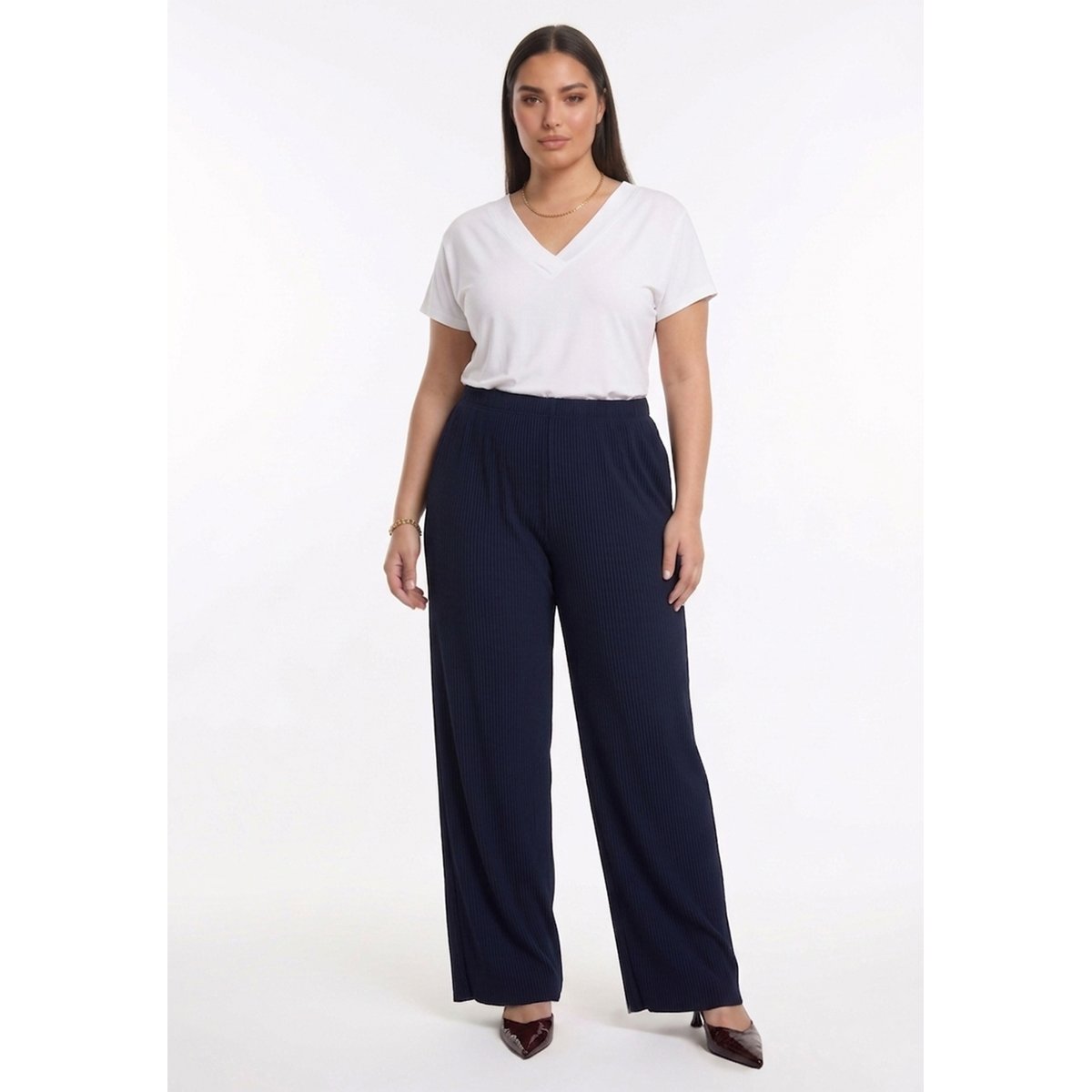 Pantalon plissée / plissé bleu, YOEK