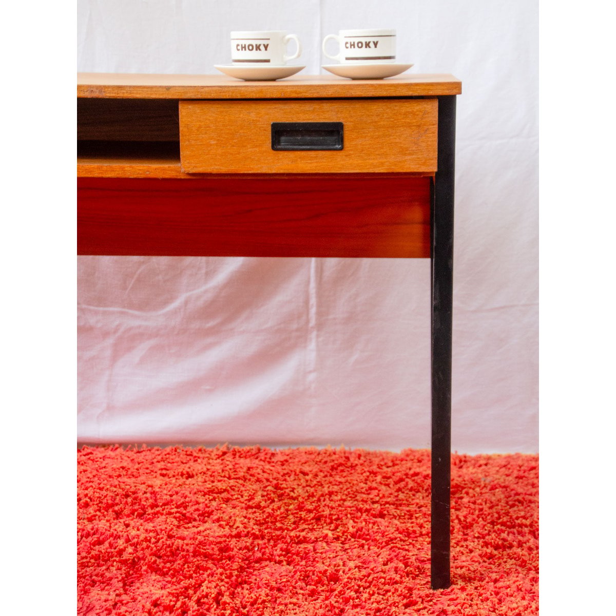 Bureau en chêne Yvan N°591 - Bon état bois clair, DEBONGOUT