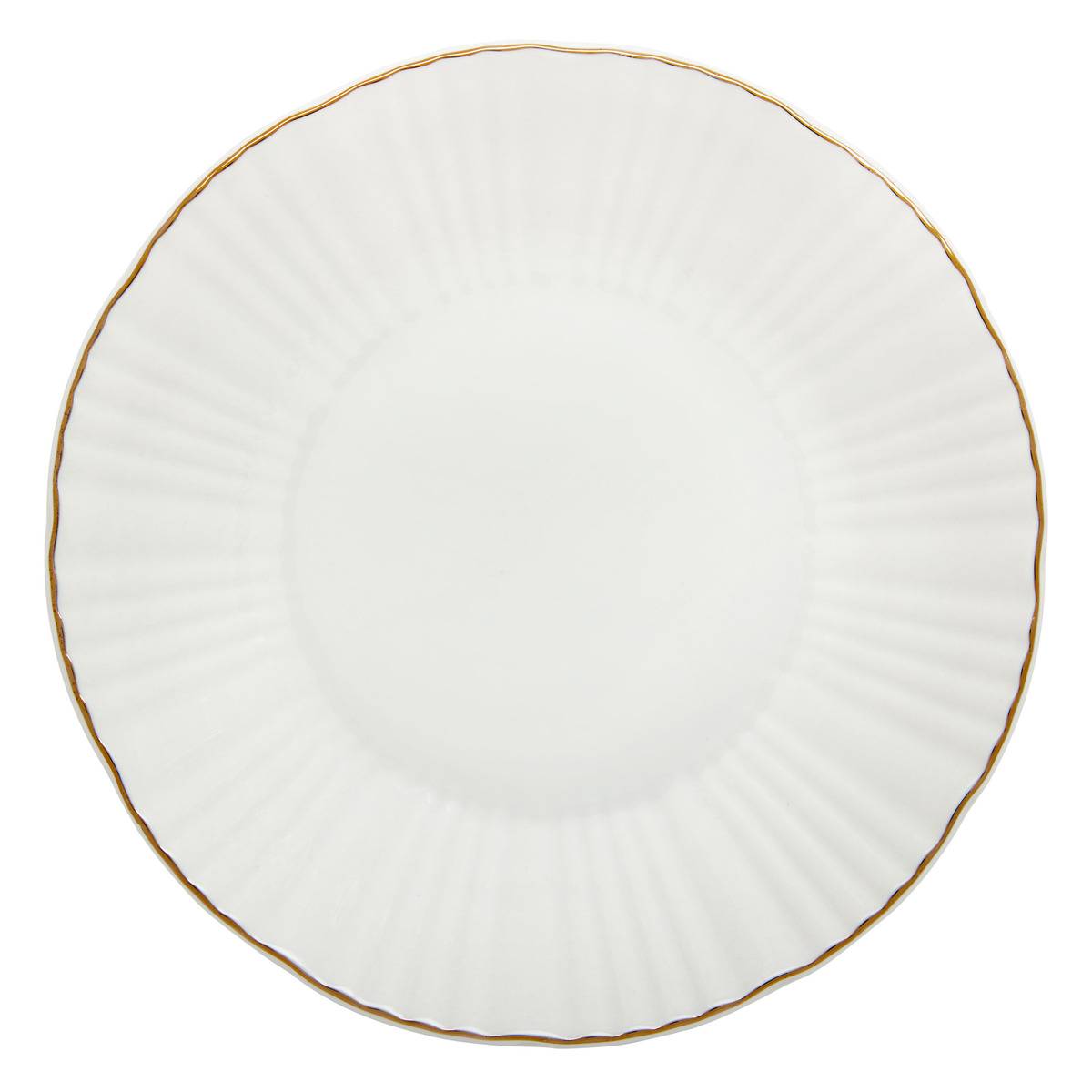 Lot de 6 assiettes creuses rondes en porcelaine DAPHNE blanc, ATMOSPHERA