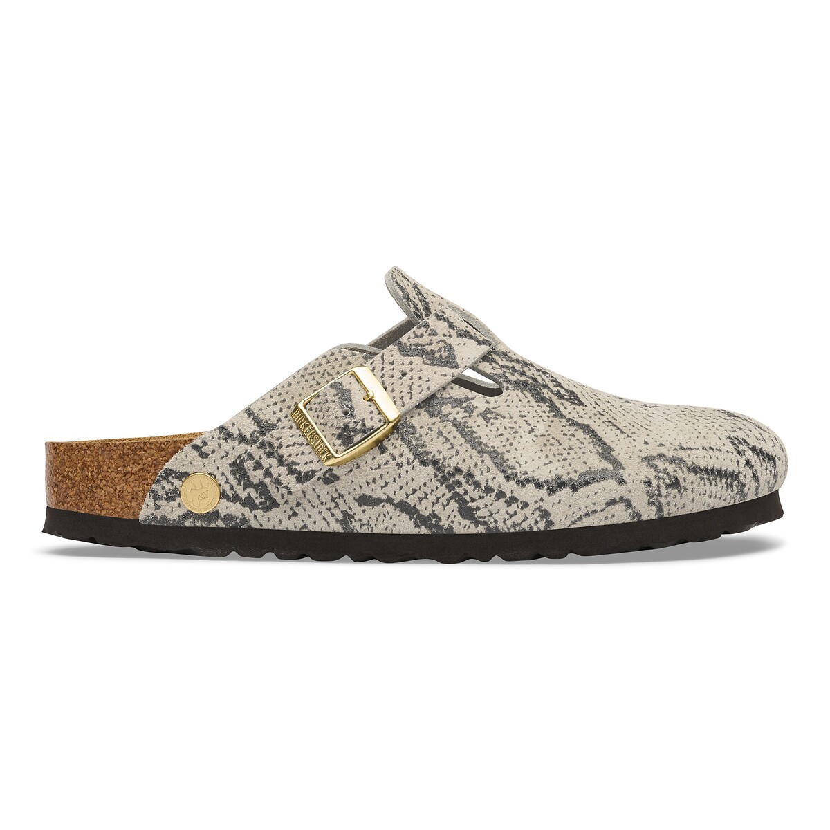 Klompen Boston Print grijs, BIRKENSTOCK