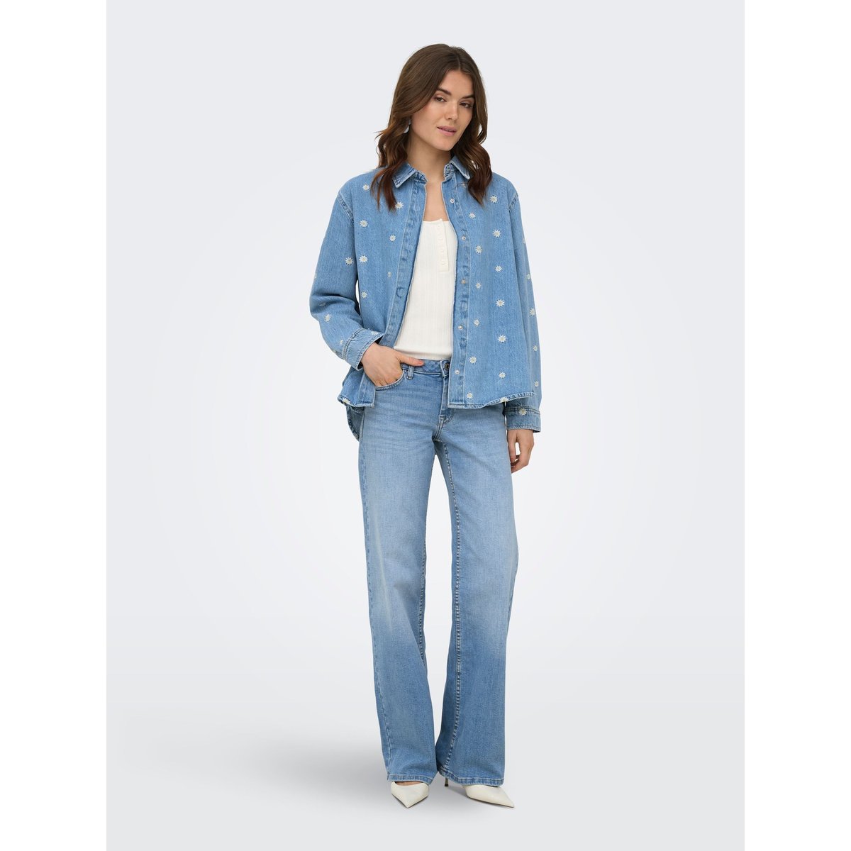 Jean À Jambe Large light blue denim, ONLY