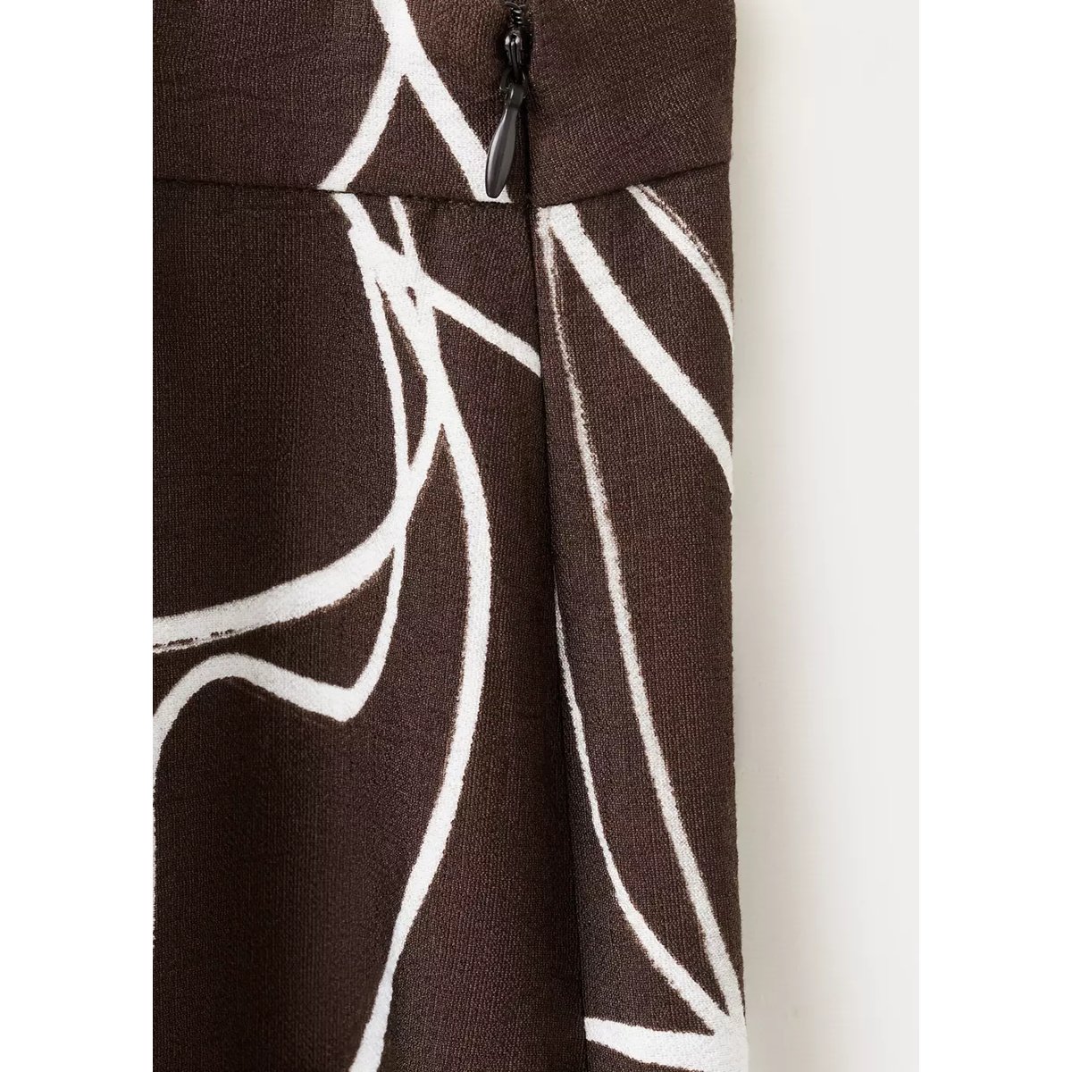 Pantalon wideleg imprimé marron, MANGO