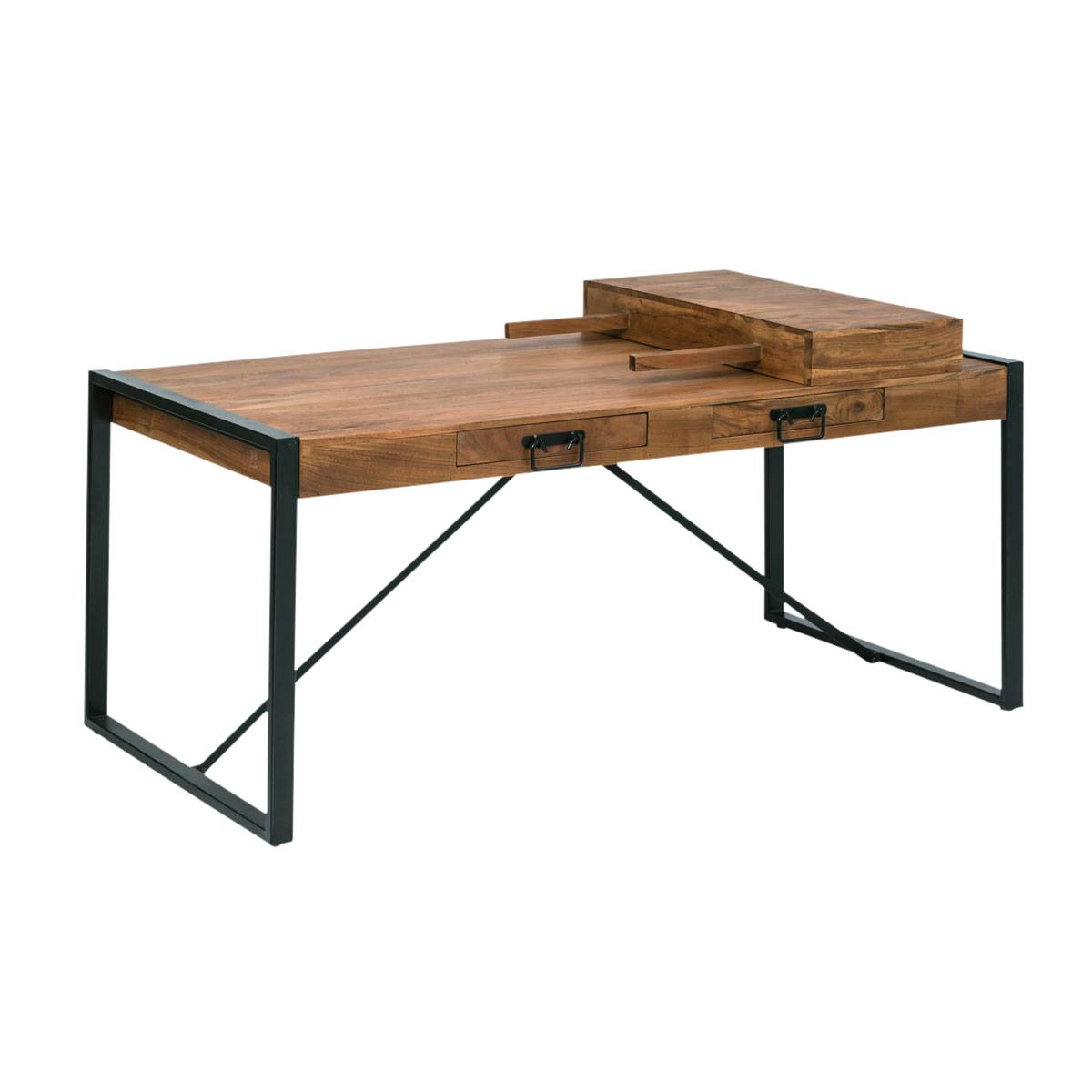Table à manger en bois d'acacia HAVANA bois foncé, MADE IN MEUBLES
