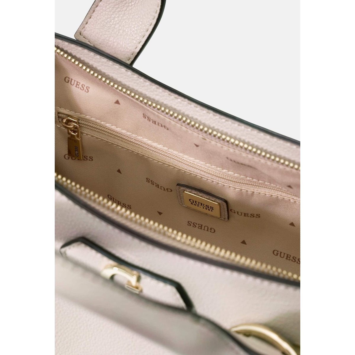 Sac Mini Satchel Suzy crème, GUESS
