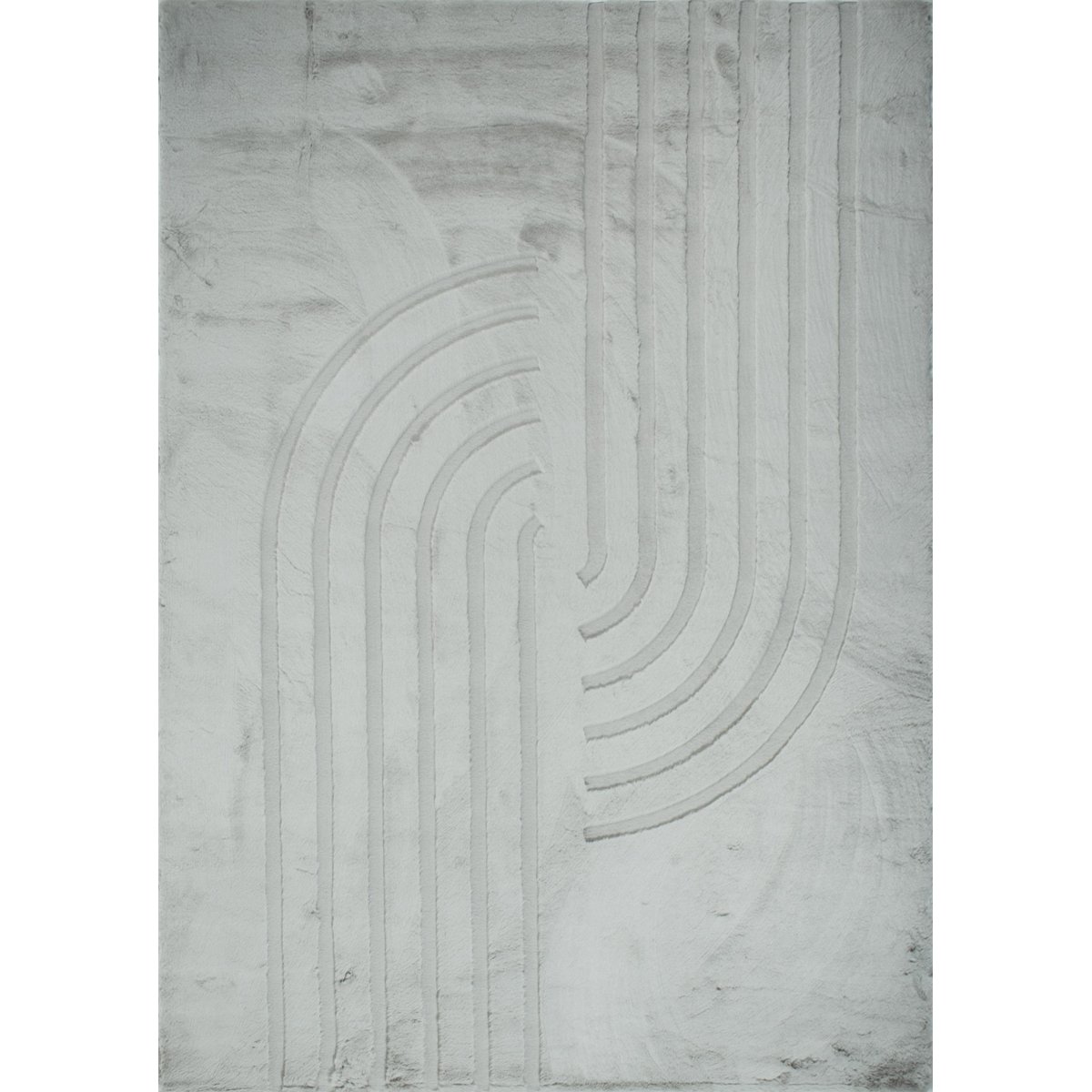 Tapis  interieur doux à motif demi arc lavable en machine ALASKA gris, NAZAR RUGS
