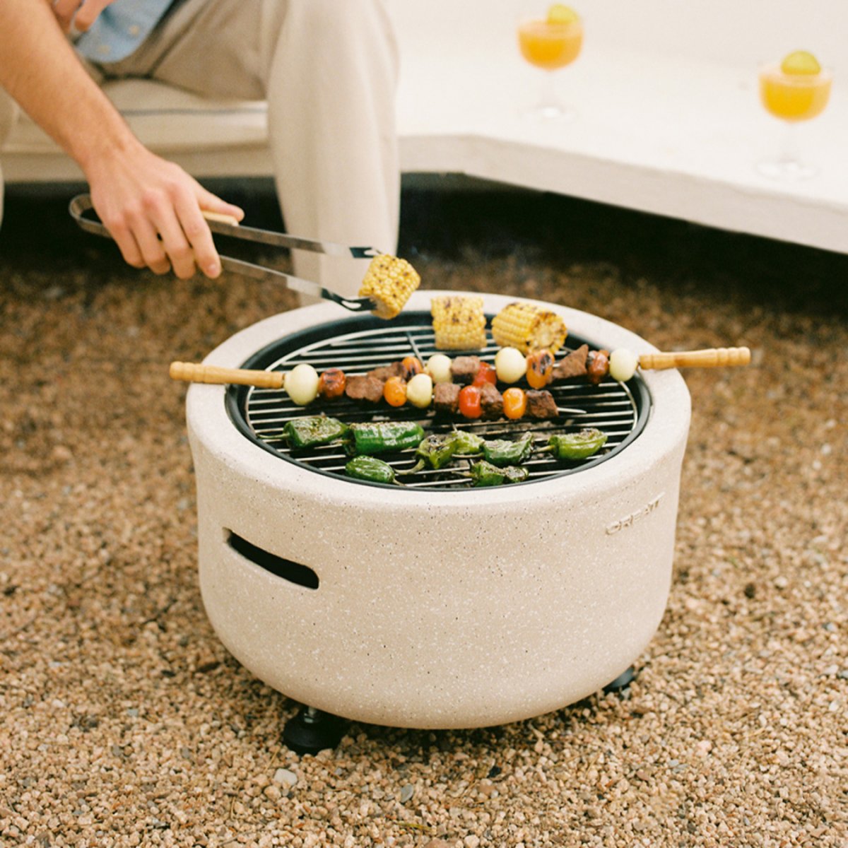 Brasero d'extérieur avec grill FIRE BOWL GRILL couleur unique, CREATE
