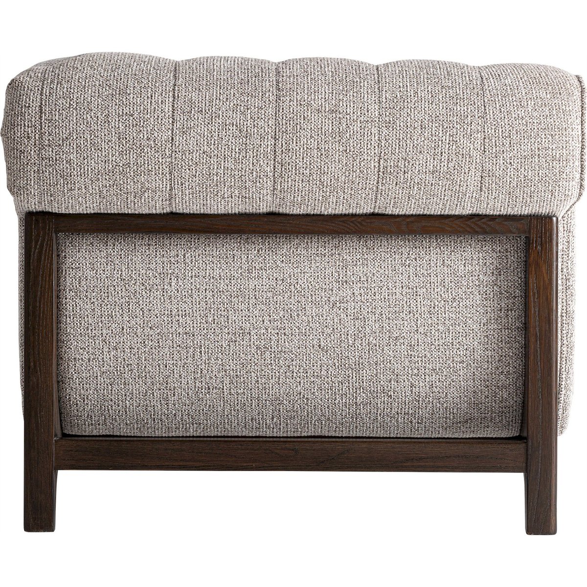 Fauteuil classique capitonné en frêne gris et bois brun, RECOLLECTION