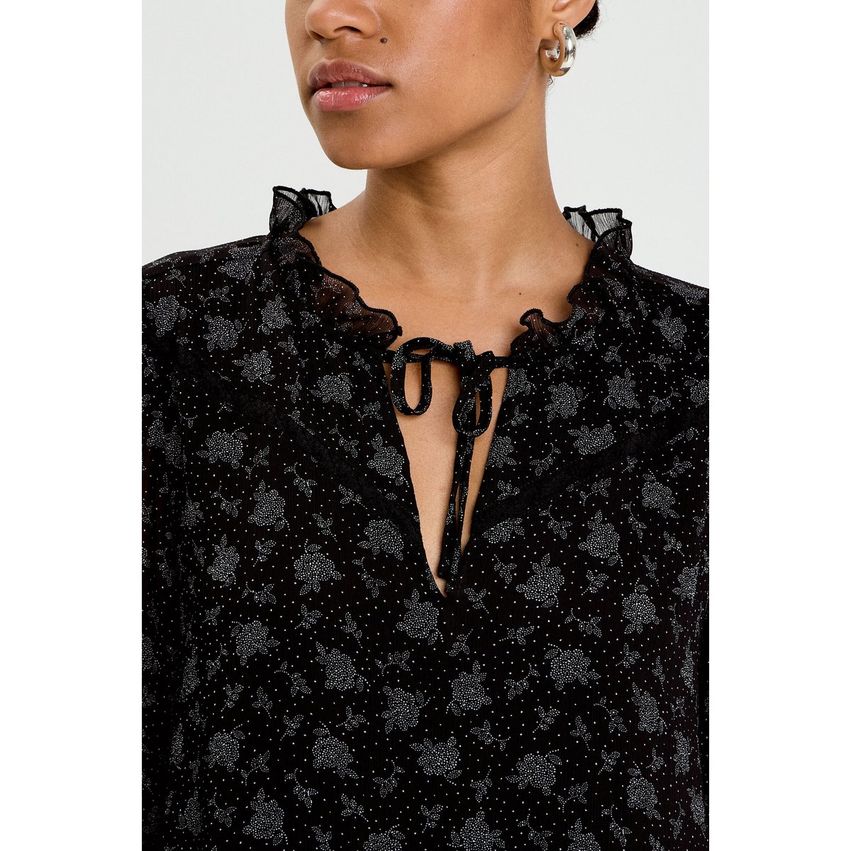 Robe évasée en voile noir, CACHE CACHE