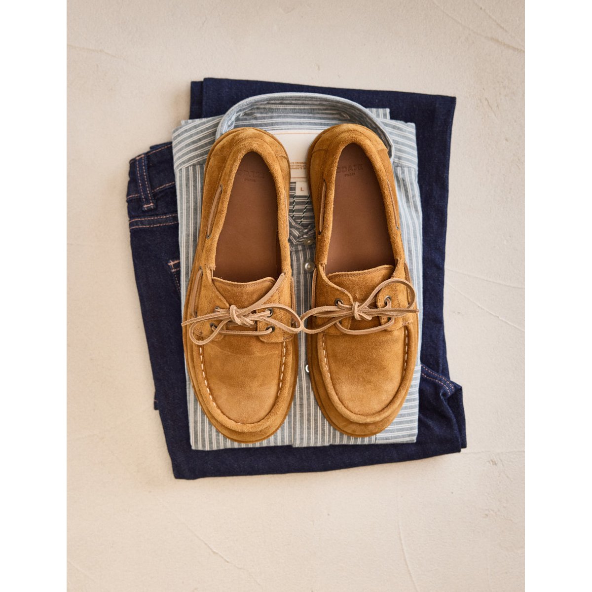 Chaussures Bateau BOSAN suède ambre, ODAJE