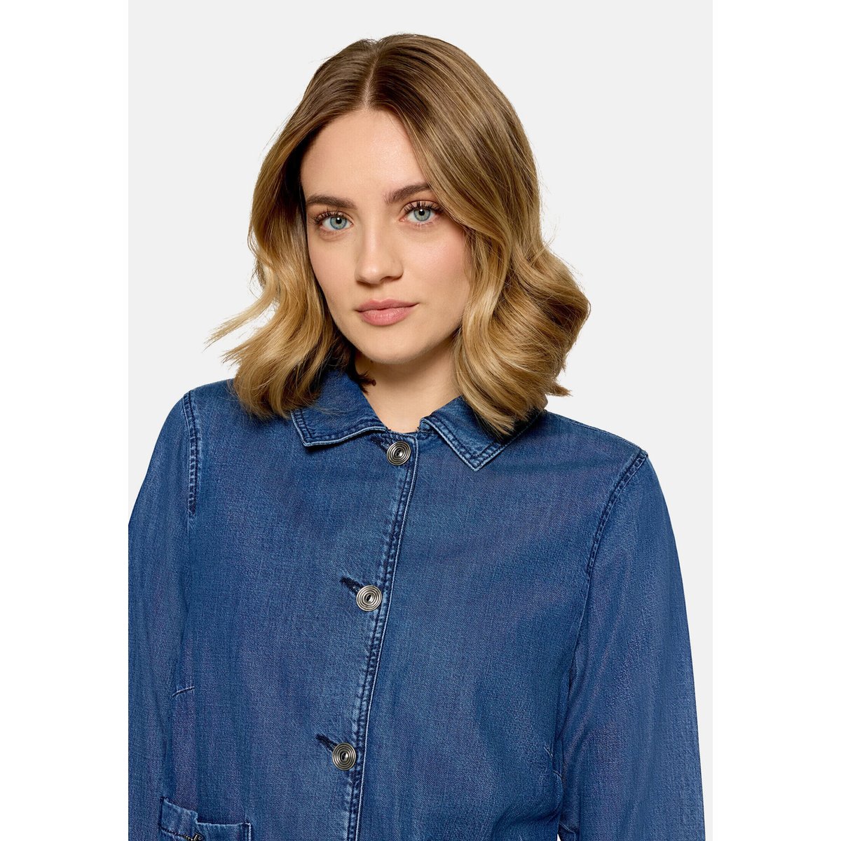 Veste en jean à poches plaquées bleu, CARTOON