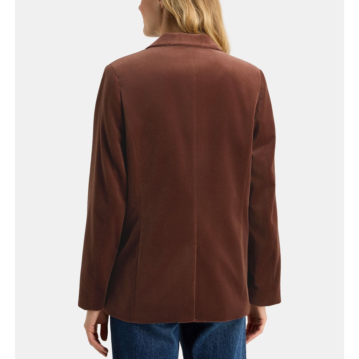 Veste droite fresk msk velours ras marron café, GALERIES LAFAYETTE