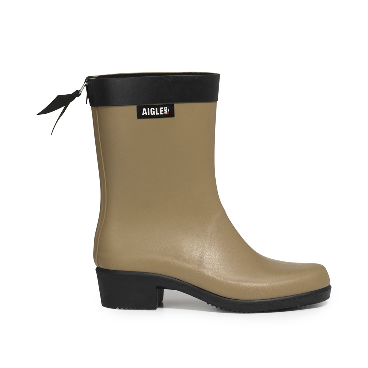 Bottines de pluie à talons MYRICA MID gris taupe, AIGLE