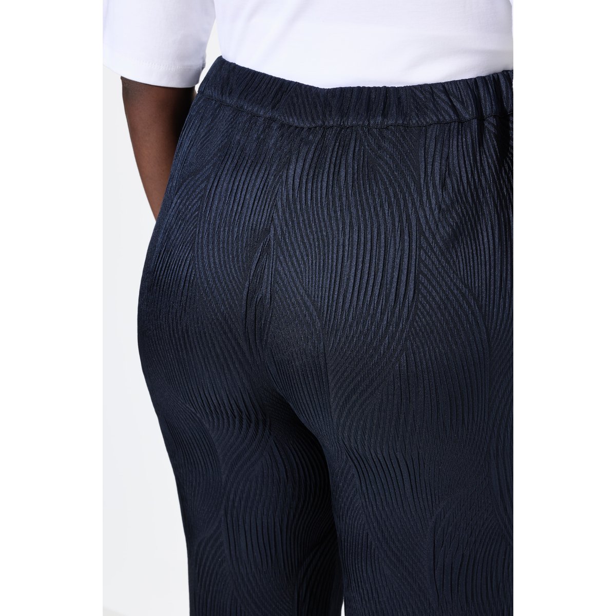 Pantalon jambe droite et large marine foncé, ULLA POPKEN