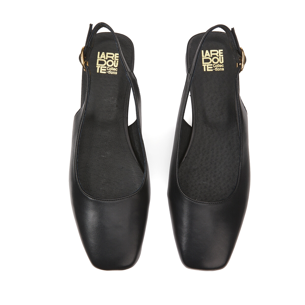 Leather Slingback Ballet Flats black, LA REDOUTE COLLECTIONS