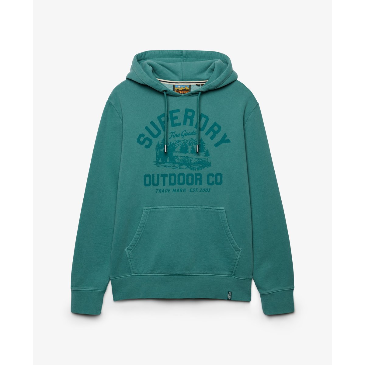 Sweat à capuche Outdoor Icon coupe décontractée bleu sarcelle, SUPERDRY