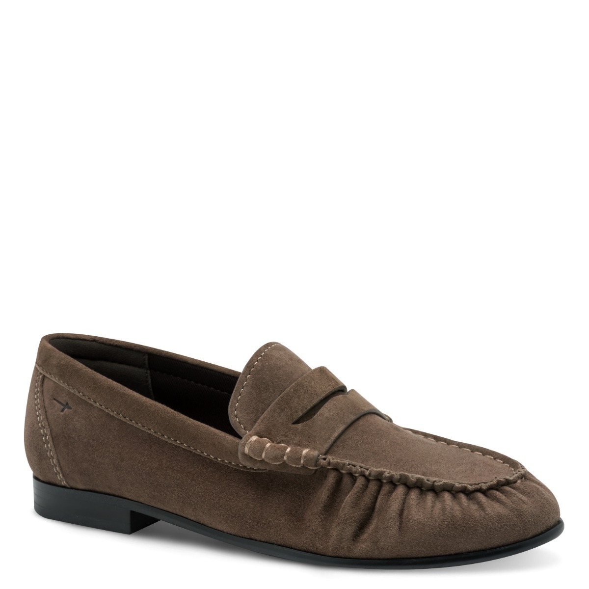 Slipper en cuir marron, TAMARIS