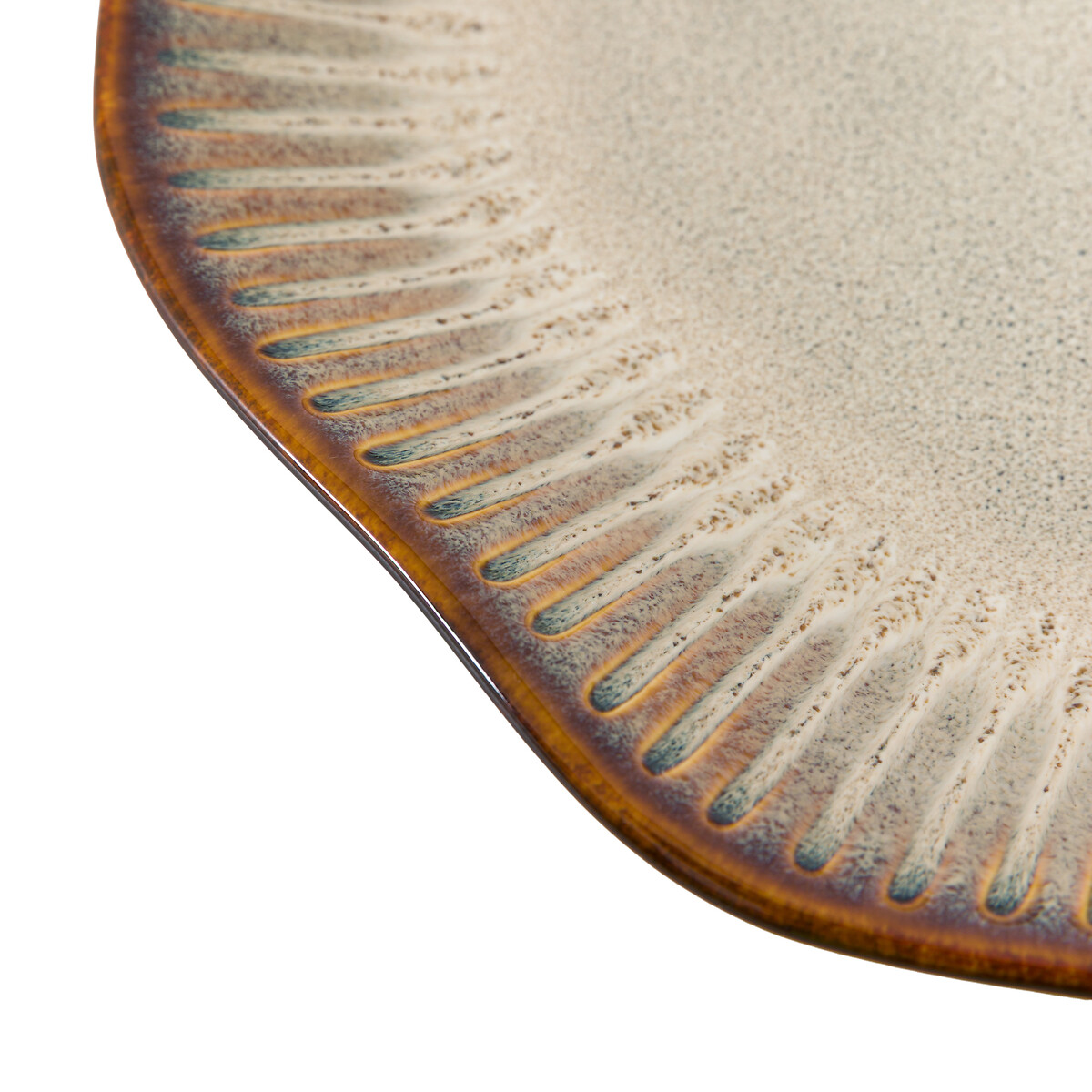 Set of 4 Harville Ridged Dinner Plates in Stone brown , ÉDITÉ