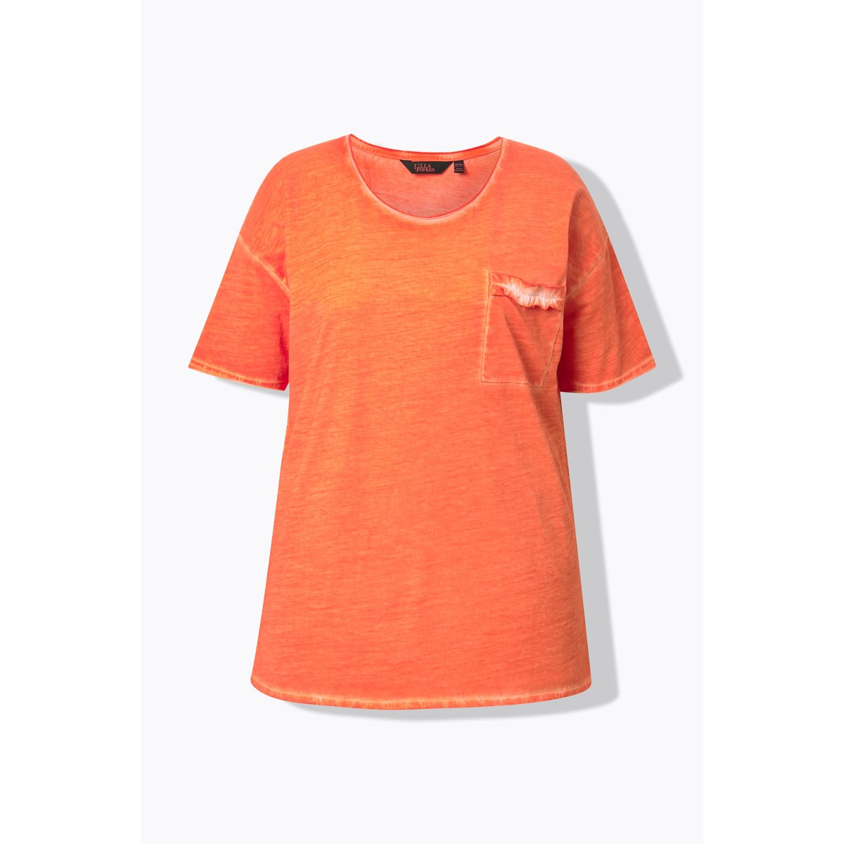 T-shirt oversize. Manches courtes. Poche rose corail, ULLA POPKEN