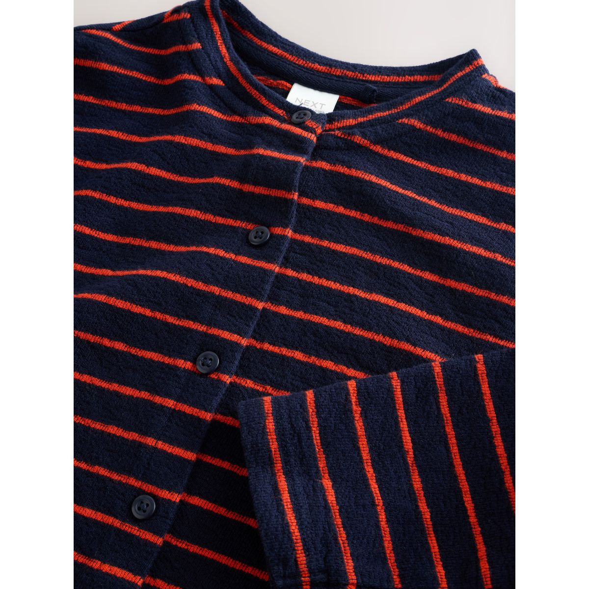 Cardigan rayé texturé bleu marine/rouge, NEXT