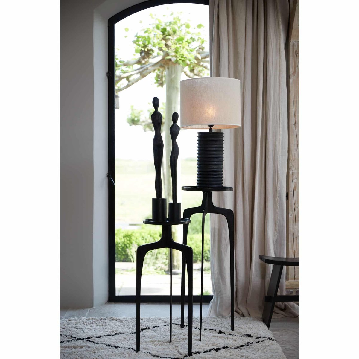 Abat-Jour Textiles BRESKA blanc nacré, LIGHT & LIVING 
