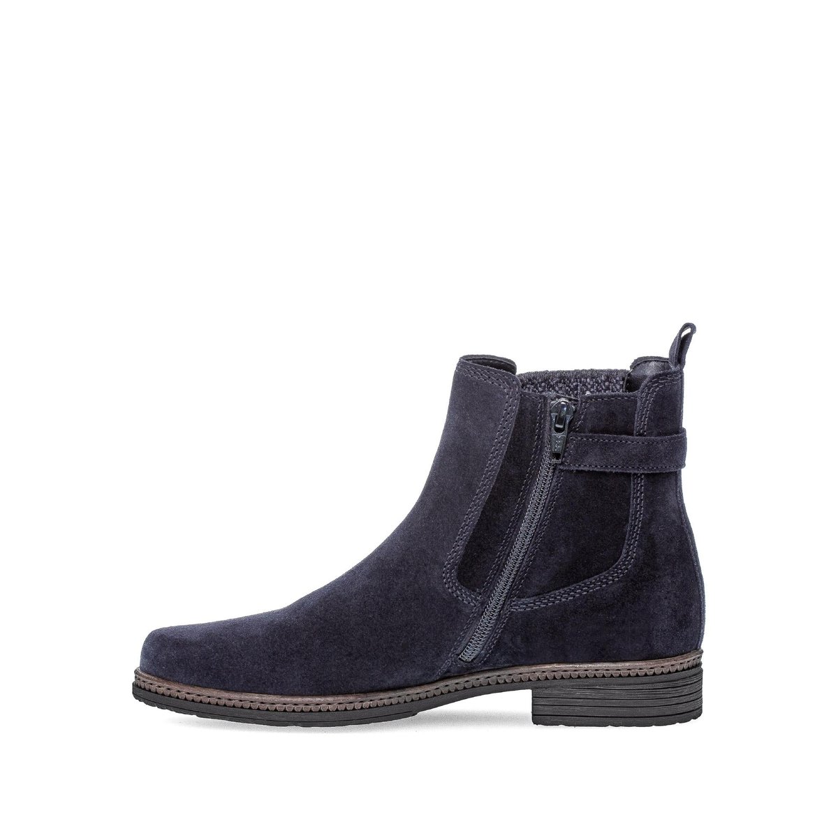Bottines en cuir à talon décroché bleu velours, GABOR