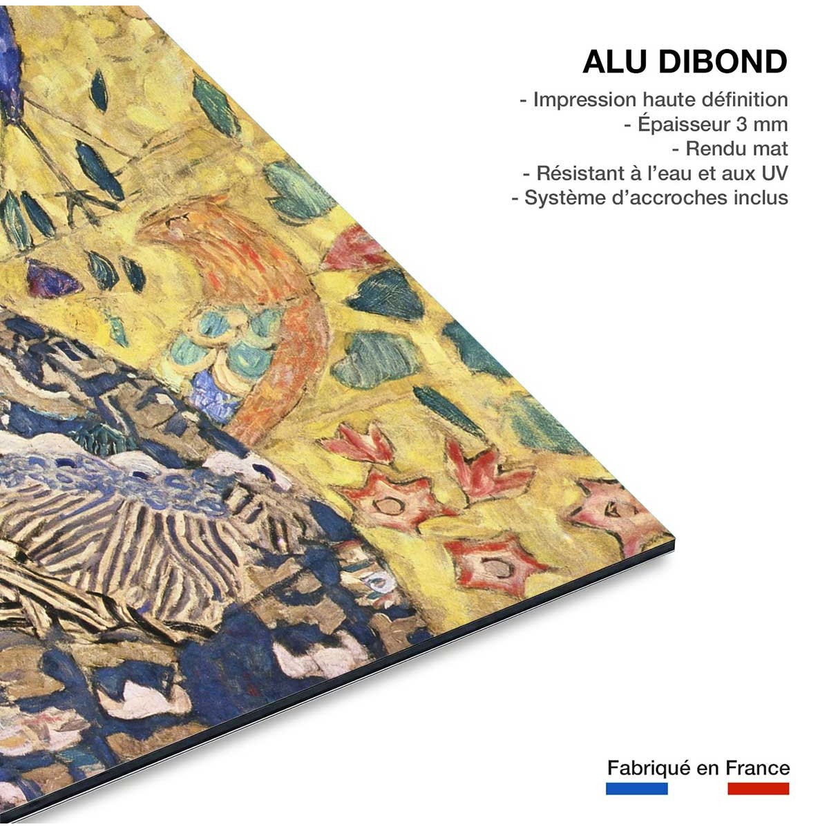Tableau d'art de Klimt La Dame à l'éventail tableau alu dibond, HEXOA