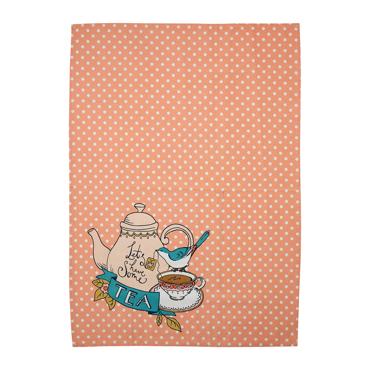 Set of 3 Cotton Tea Towels in Ditsy Floral Print white, SO'HOME