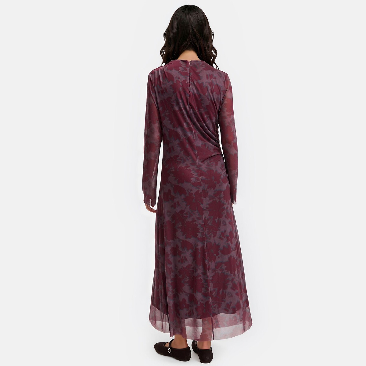 Robe longue drapée, imprimé floral, manches longues imprimé, LA REDOUTE COLLECTIONS