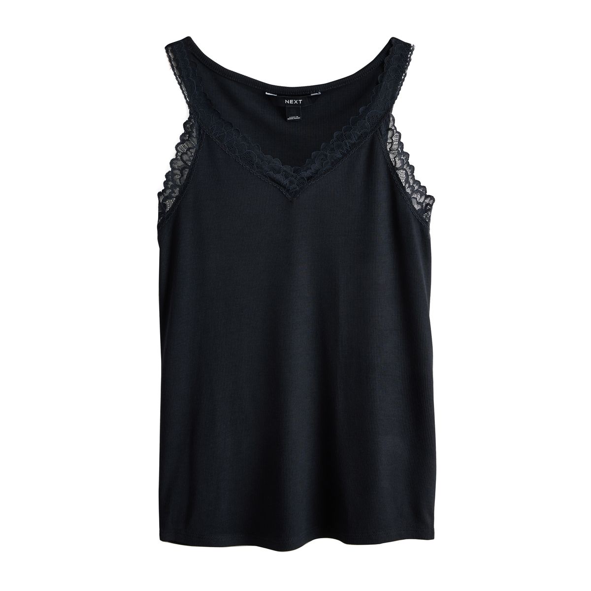 Maillot de corps thermique avec dentelle noir, NEXT