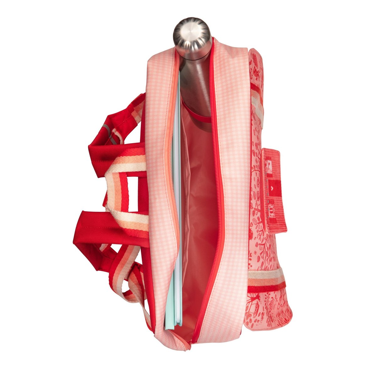 Cartable maternelle Happy Lena rouge, rose, écru, LILLIPUTIENS