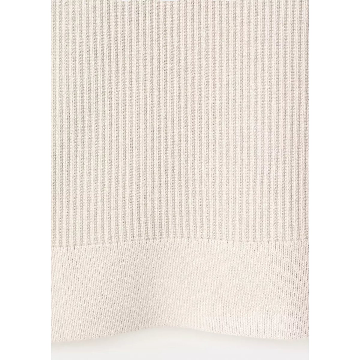 Pull-over polo coton mélangé maille côtelée beige, MANGO MAN