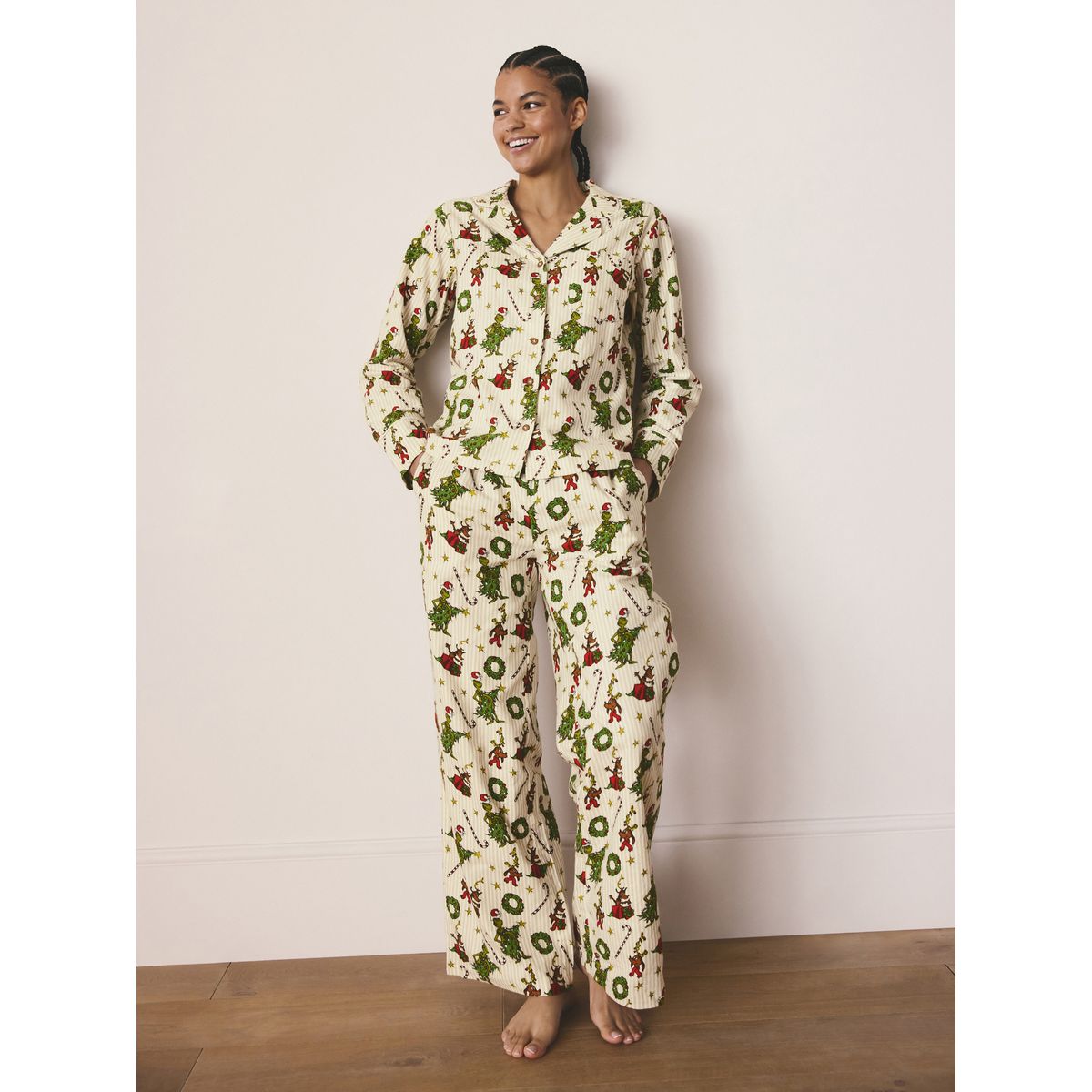 Pyjama boutonné noël collection famille crème, NEXT