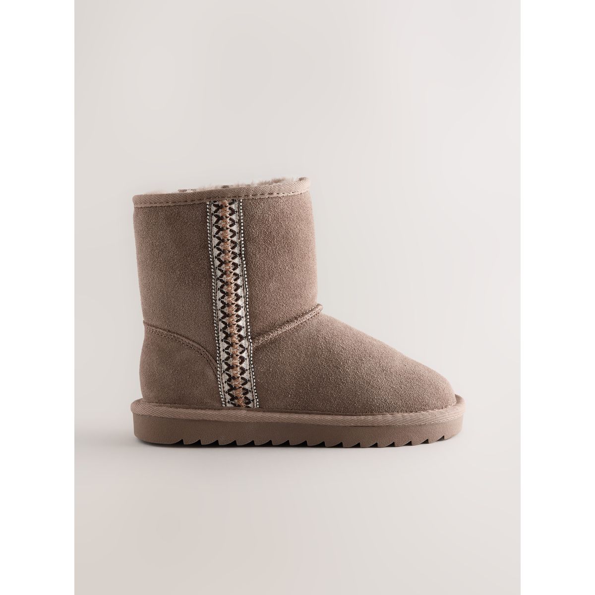 Bottes à enfiler en daim déperlant marron mink, NEXT
