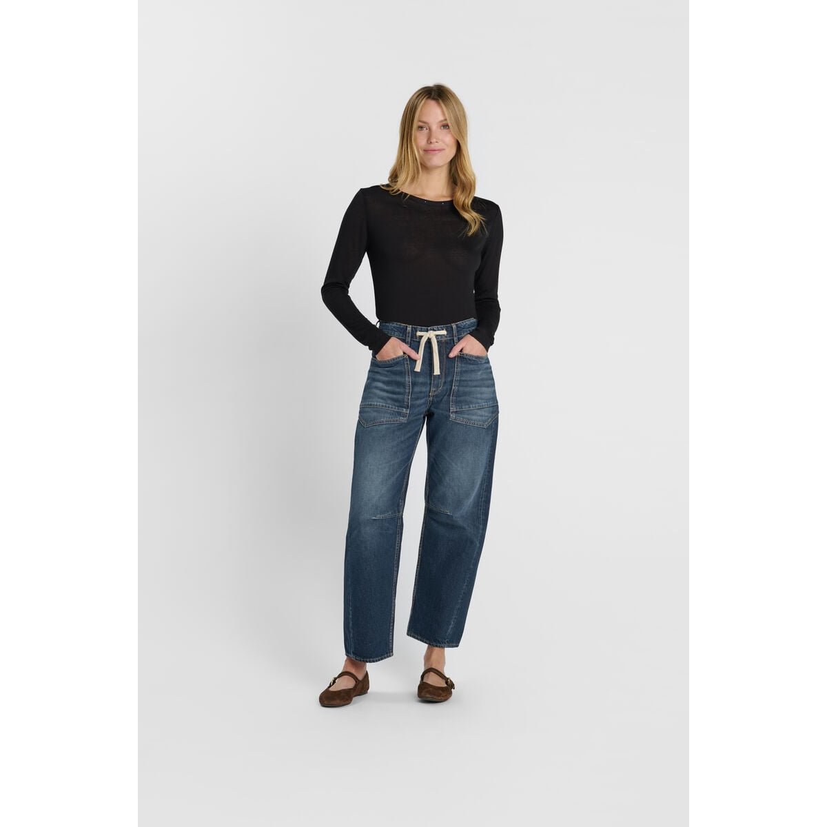 Jeans loose, large balloon , longueur 34 blue, LE TEMPS DES CERISES
