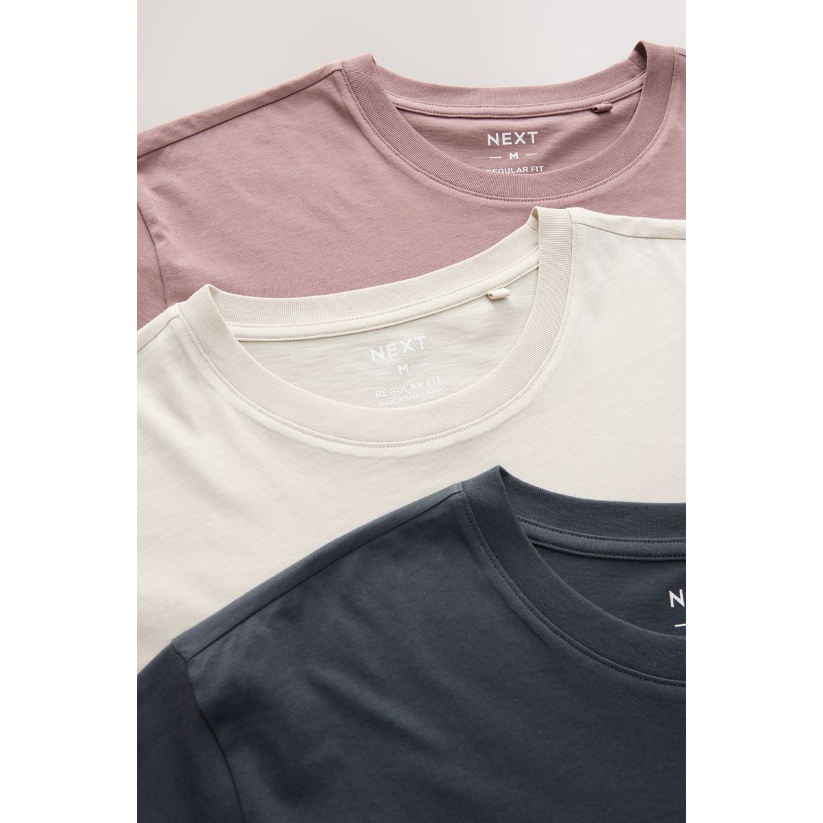 T-shirt, lot de 4 gris/rose/ecru/vert, NEXT