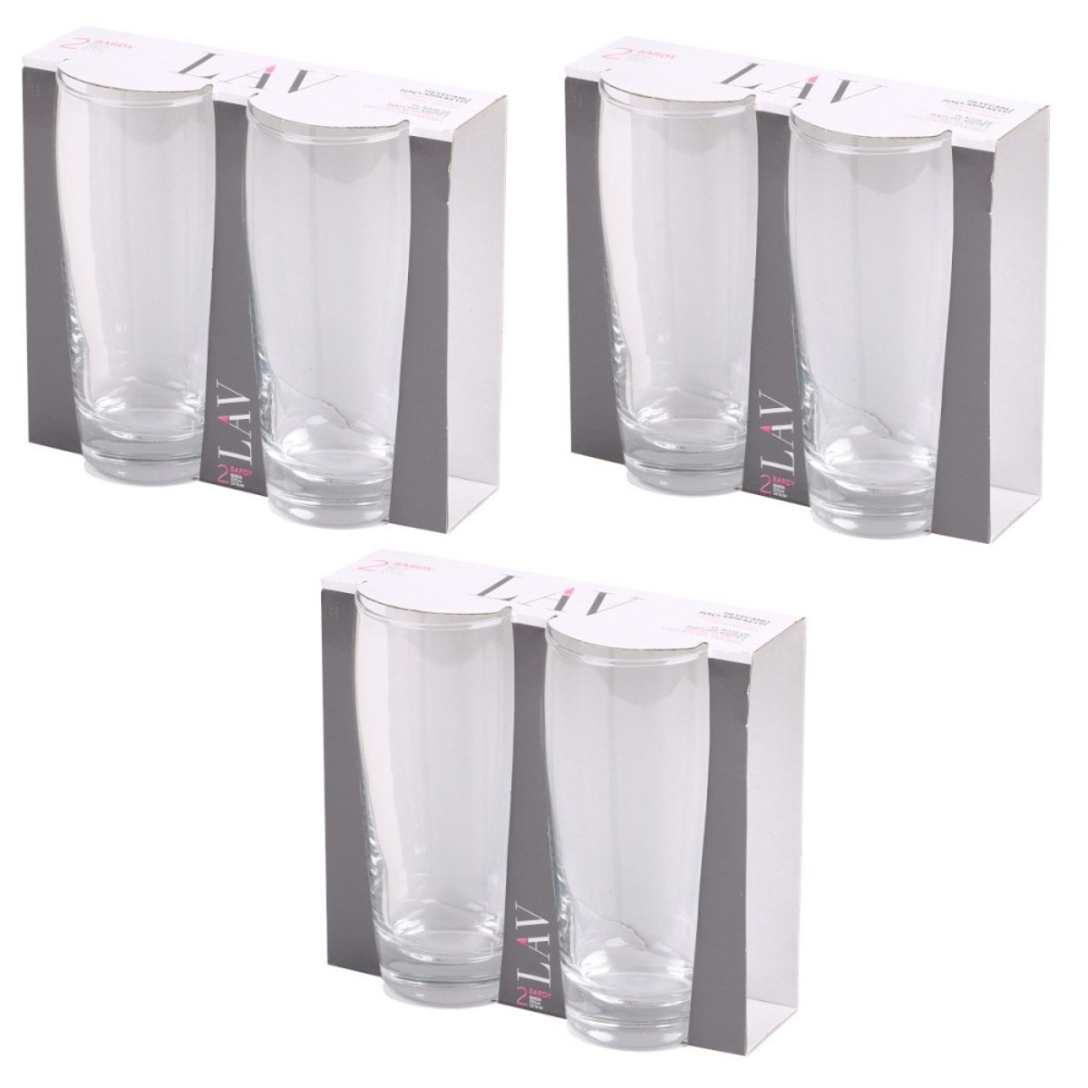 Lot de 6 verres à bière 38cl BARDY transparent, DECORATIE