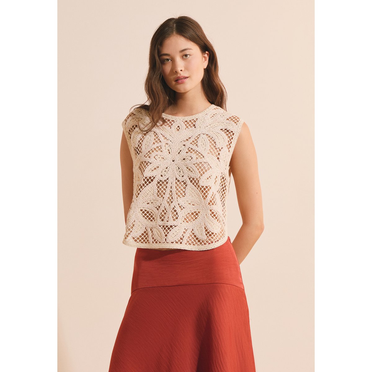 Top en crochet ALAIN TS perle, ETAM
