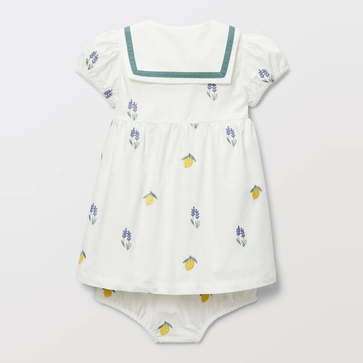 Robe imprimée avec bloomer en popeline ecru, BOUT'CHOU