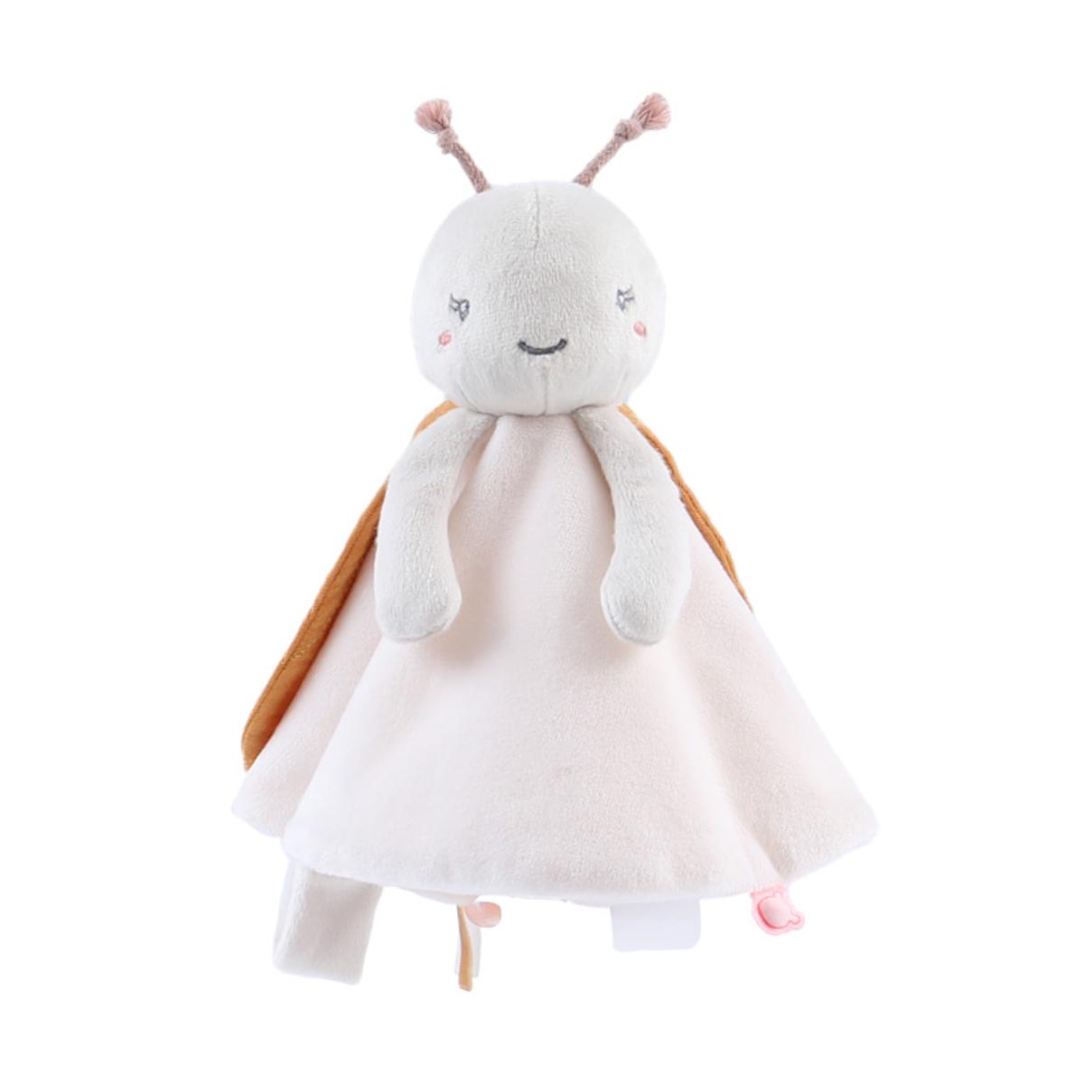 Doudou marionnette beige, rose, ocre, NOUKIE'S