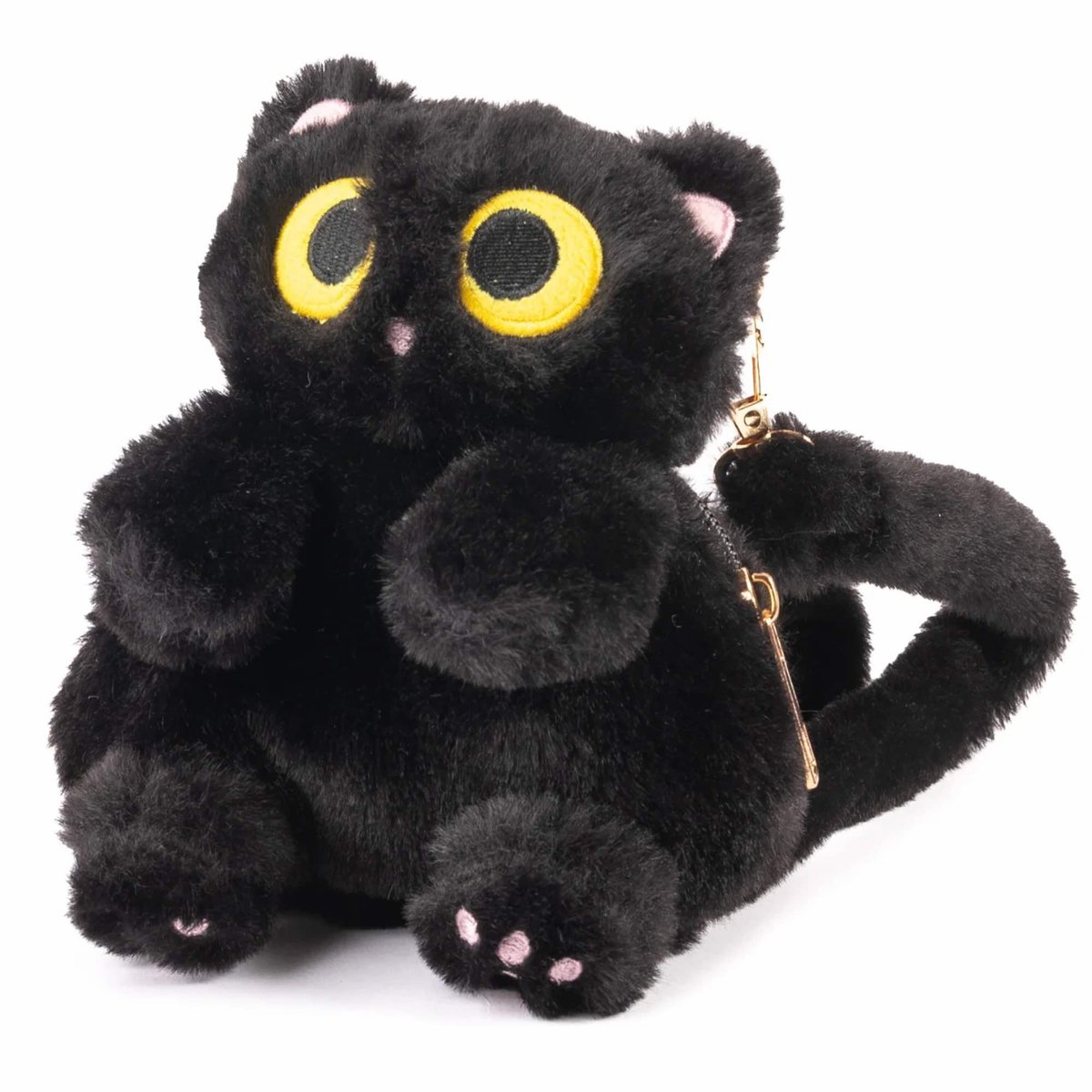 Mini sac à dos portefeuille enfant chat peluche noir, GREAT PRETENDERS