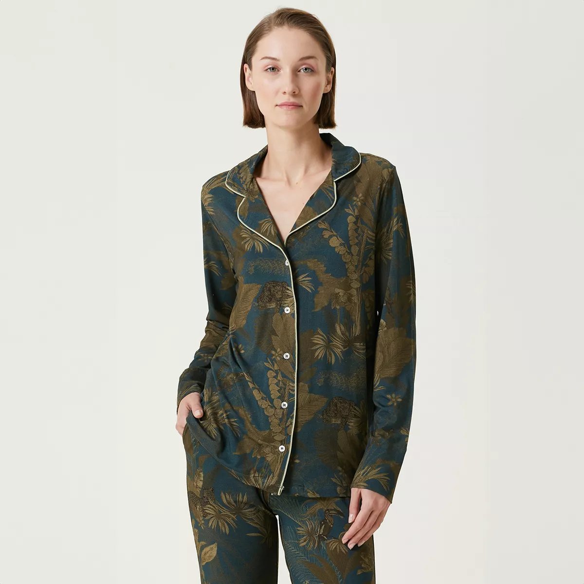 Veste jersey de viscose & élasthanne RAINFOREST bleu dore, GARNIER THIEBAUT