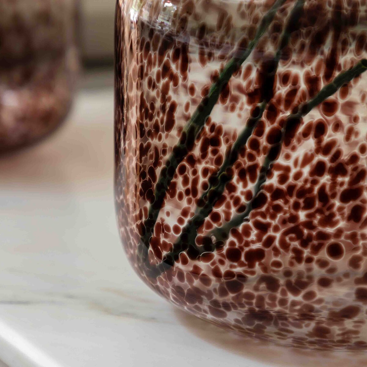 24cm Large Confetti Glass Vase brown , ÉDITÉ