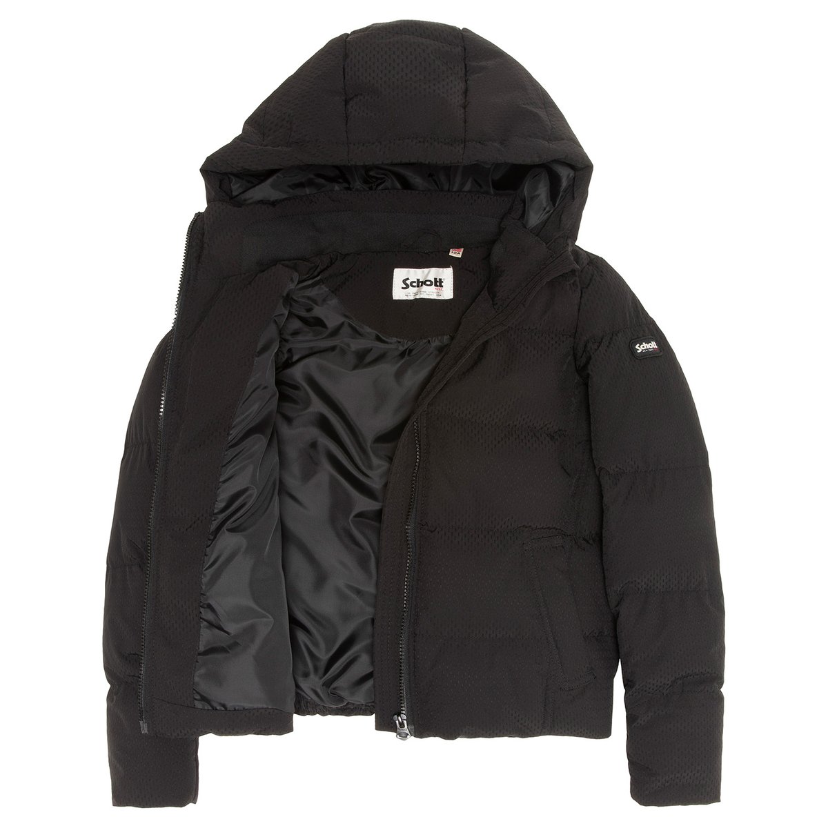 Doudoune à capuche enfant noir, SCHOTT