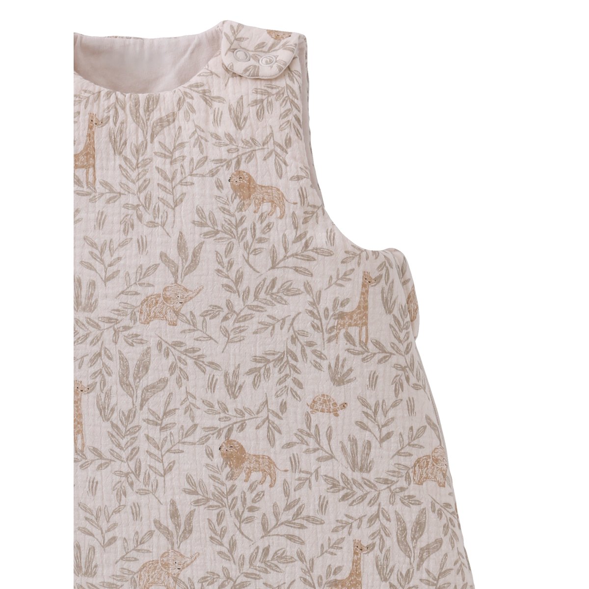 Gigoteuse sans manches en gaze de coton BABYLON beige imprimé, VERTBAUDET