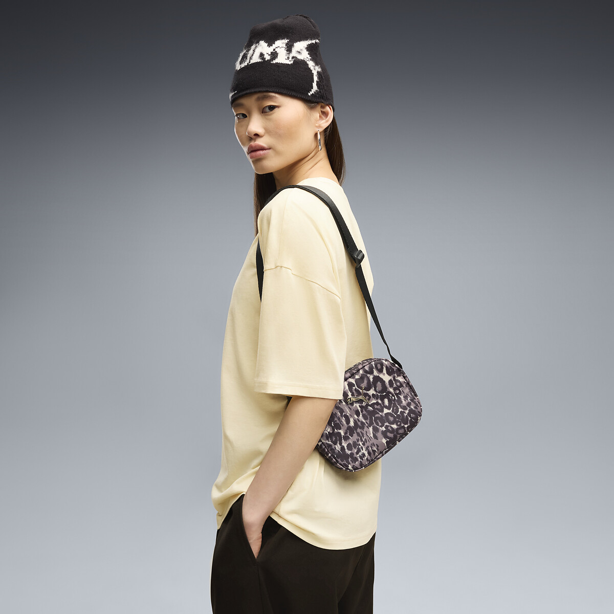 Sac à bandoulière POP imprimé léopard/noir, PUMA