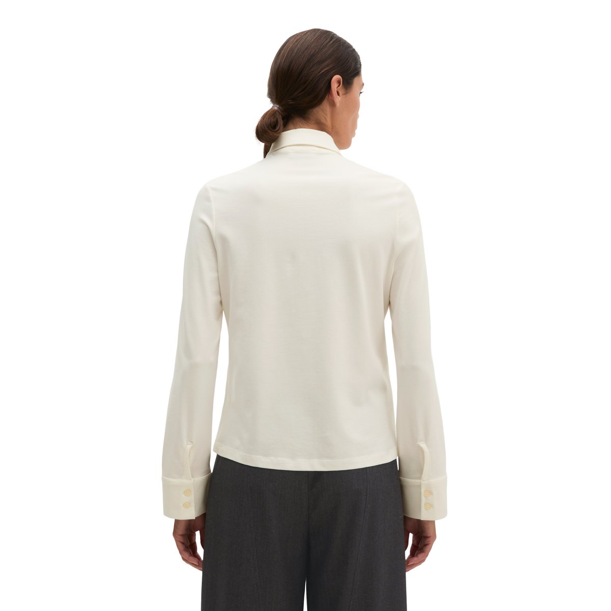Chemisier en jersey, coupe classique en jersey simple avec finition  paper blanc, MARC O'POLO