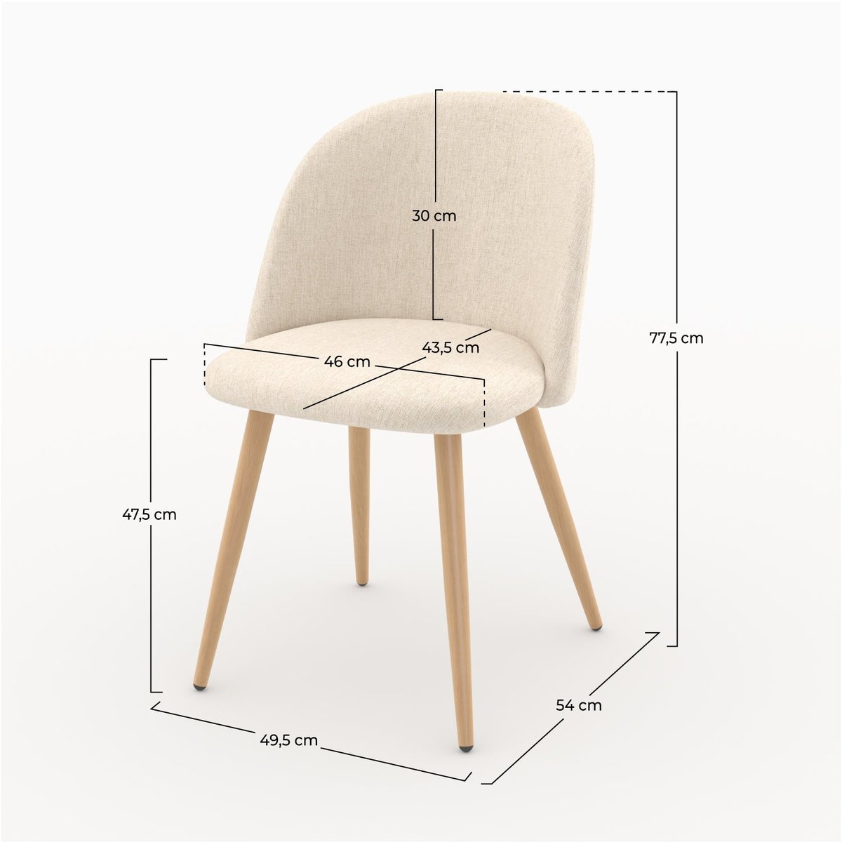 Chaise en tissu Cozy - COZY beige, MAISON PAVANE