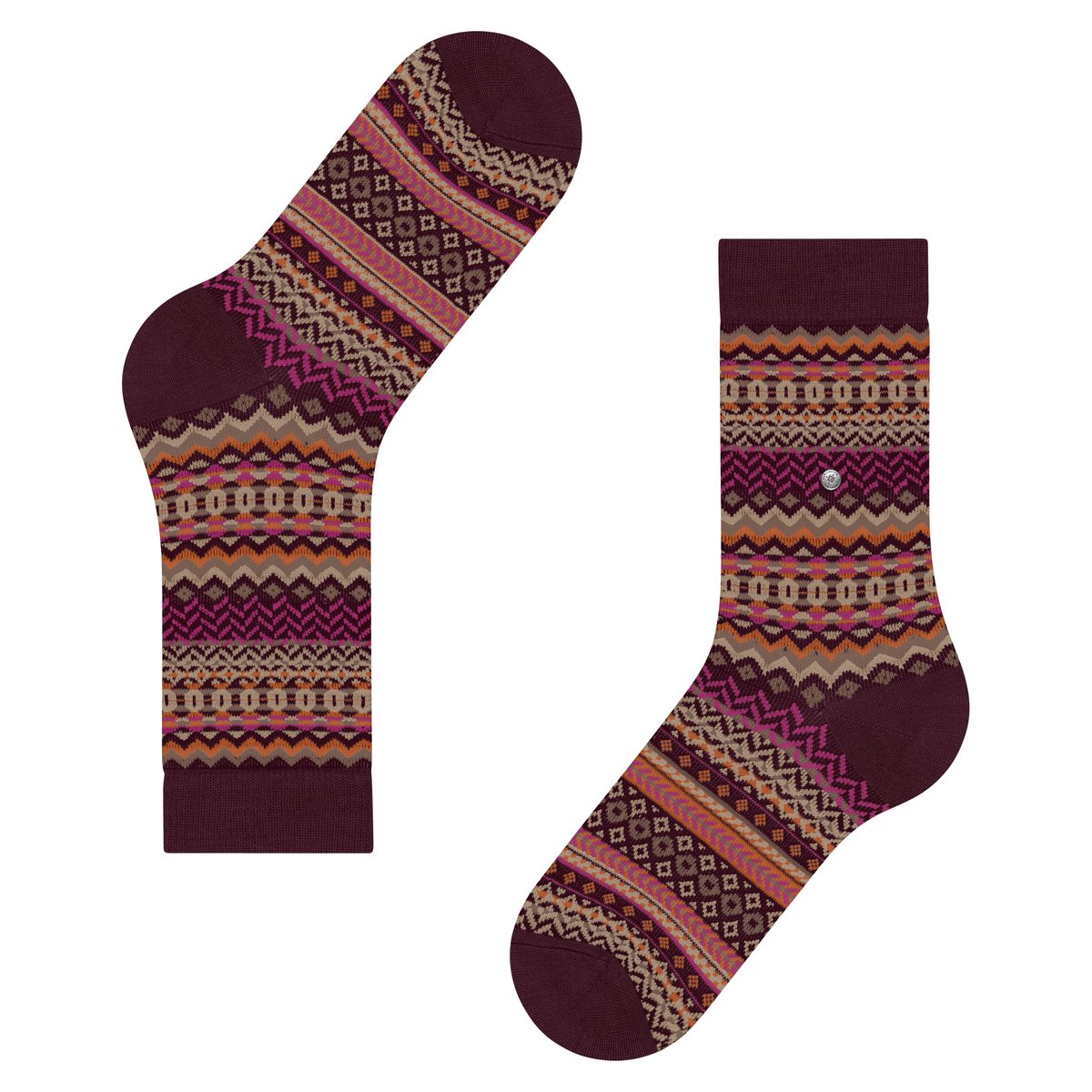 Chaussettes Fair Isle Opaque rouge, BURLINGTON