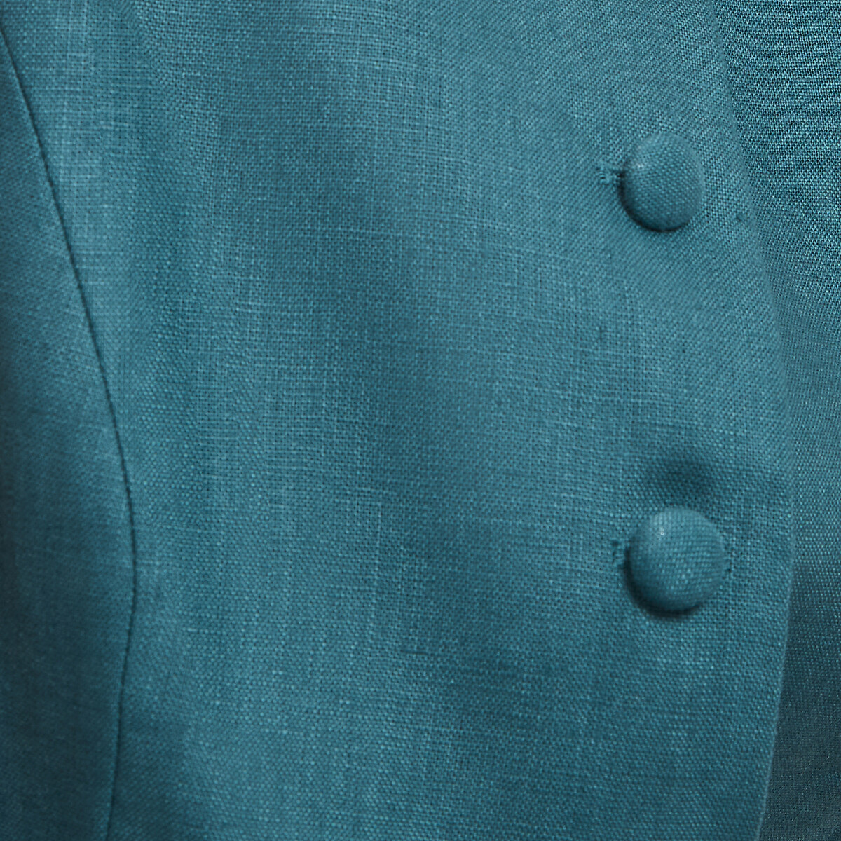 Gilet de costume court cintré en lin vert emeraude, LA REDOUTE COLLECTIONS